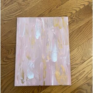 NWOT pastel pink canvas painting